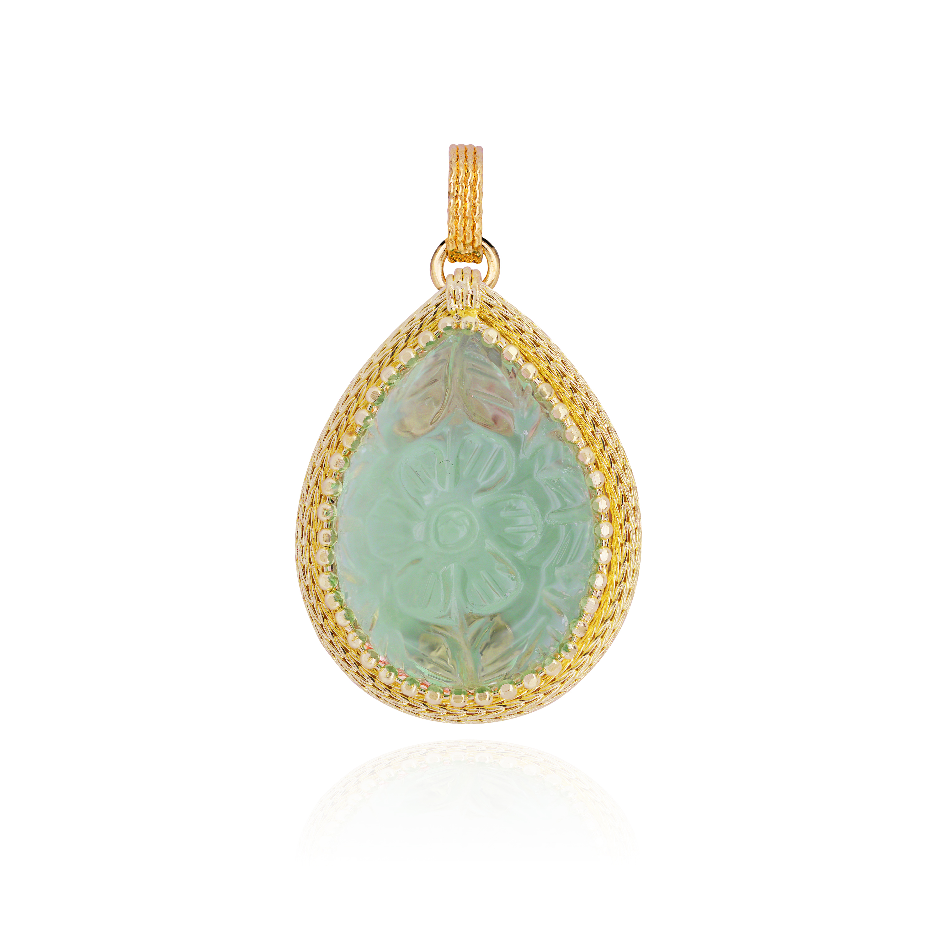 Giorgia Carved Green Fluorite Pendant